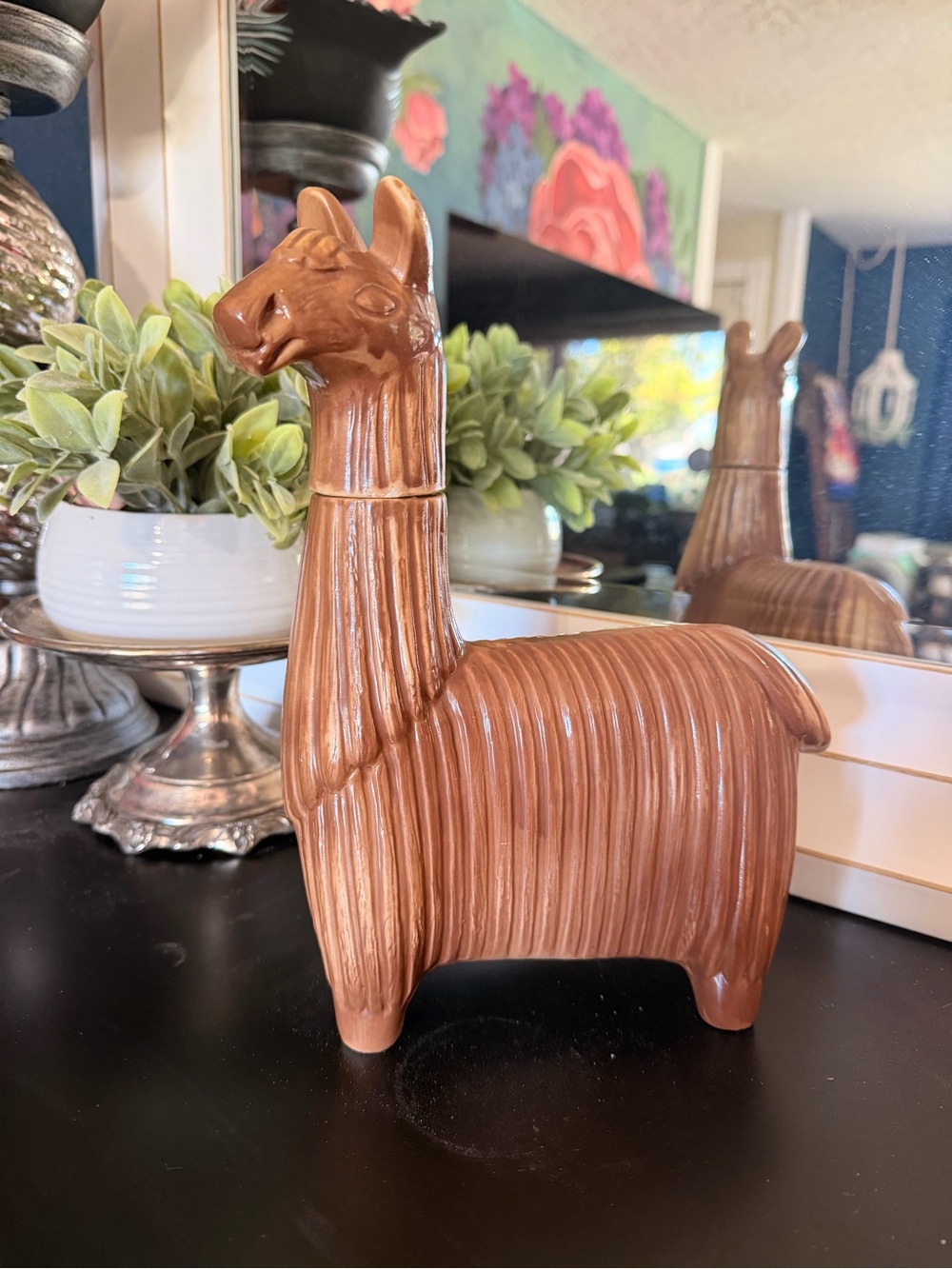 Vintage Ceramic Llama pisco Liquor Decanter - Peru